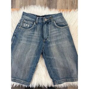 Phat Farm Women’s Washed Blue Denim Shorts Size 6